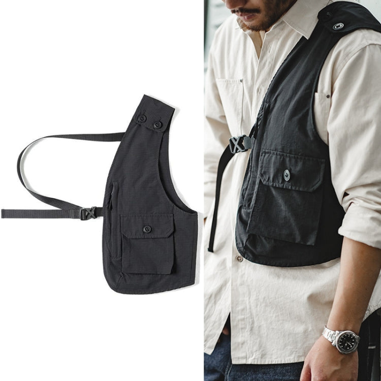 Maden TS2207636 Single Edge Adjusted And Stacked Through Sleeveless Shoulder Pocket Male Autumn Vest Reluova