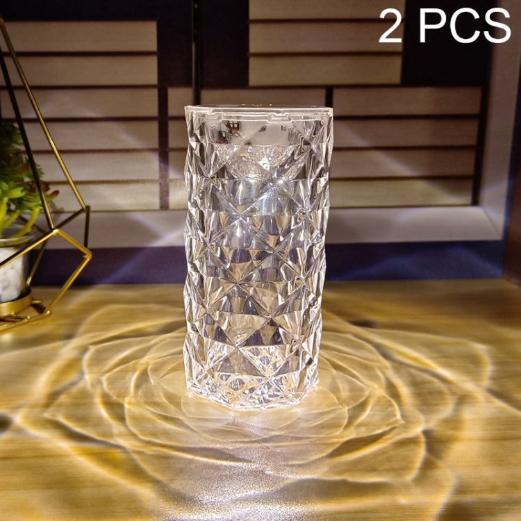 2 PCS SF-001A 1.5V Rose Ambient Light Bedside Crystal LED Desk Lamp-Reluova