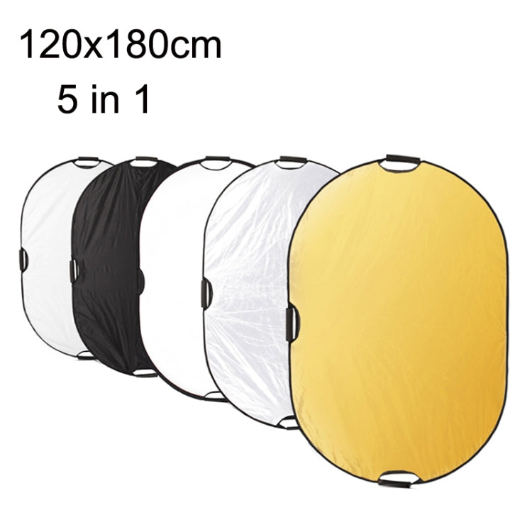 Selens  5 In 1 (Gold / Silver  / White / Black / Soft Light) Folding Reflector Board, Size: 100cm Triangle My Store