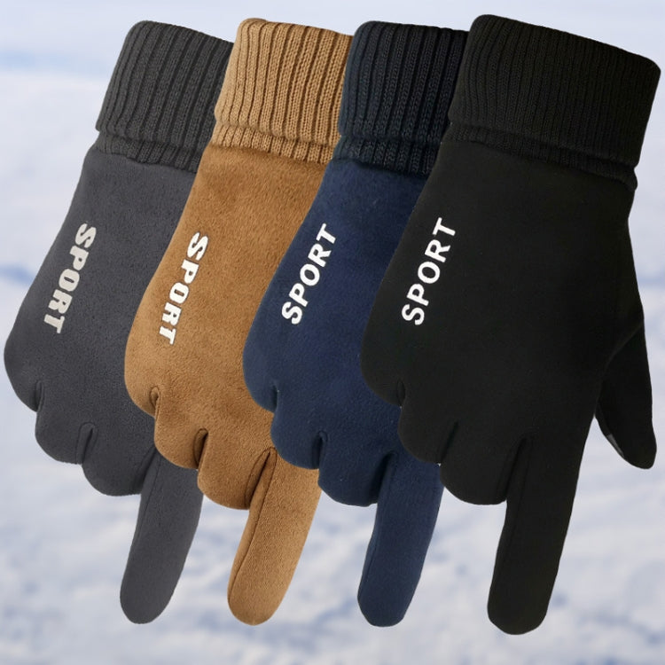 Q35 Suede Men Warm Gloves Touch Screen Sports Cycling Gloves