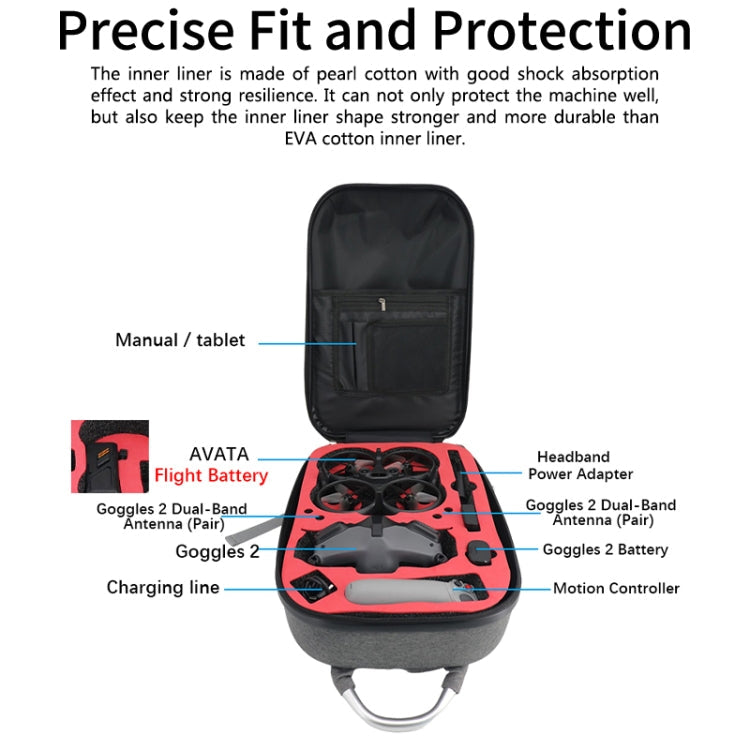 For DJI Avata Carbon Fiber Backpack Shockproof And Waterproof Bag