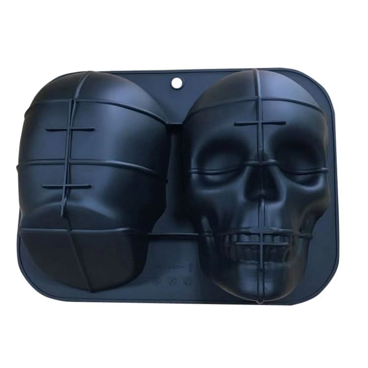 FL1225DD Silicone Barbecue Bakery Mold Skull Birthday Cake Baking Mold, Style: Reluova