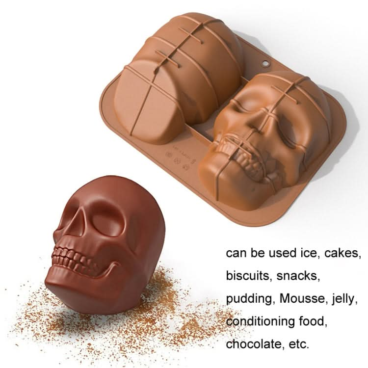 FL1225DD Silicone Barbecue Bakery Mold Skull Birthday Cake Baking Mold, Style: Reluova