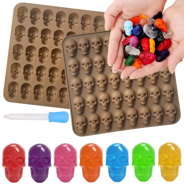 FL1225DD Silicone Barbecue Bakery Mold Skull Birthday Cake Baking Mold, Style: Reluova