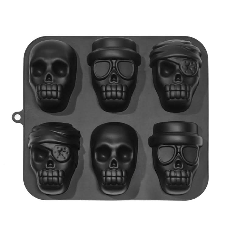 FL1225DD Silicone Barbecue Bakery Mold Skull Birthday Cake Baking Mold, Style: Reluova