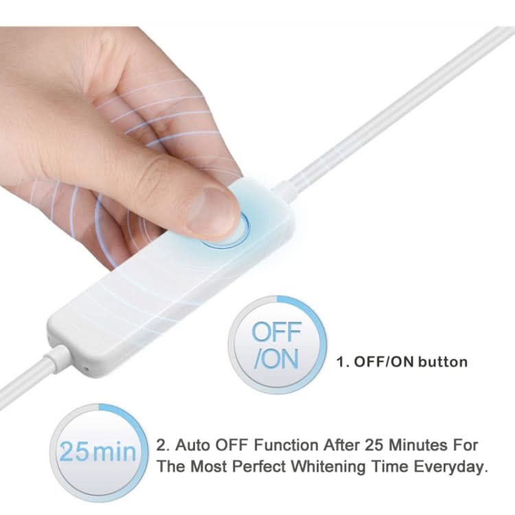 Wire-Controlled 25min Timing 16LED Teeth Whitening Device Dental Bleaching System Reluova