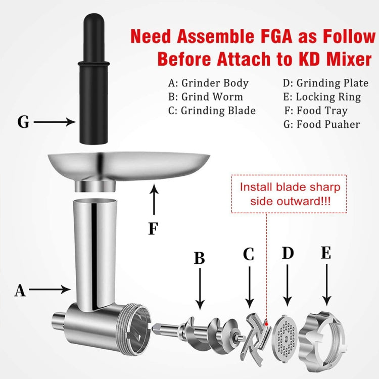 KA-09 For Kitchenaid Minced Meat Head Minced Meat And Noodle Machine Accessories Reluova