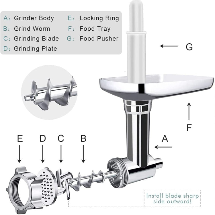 For Kitchenaid Porking Enemy Accessories Dough Maker Grinder Meat Universal Set Reluova