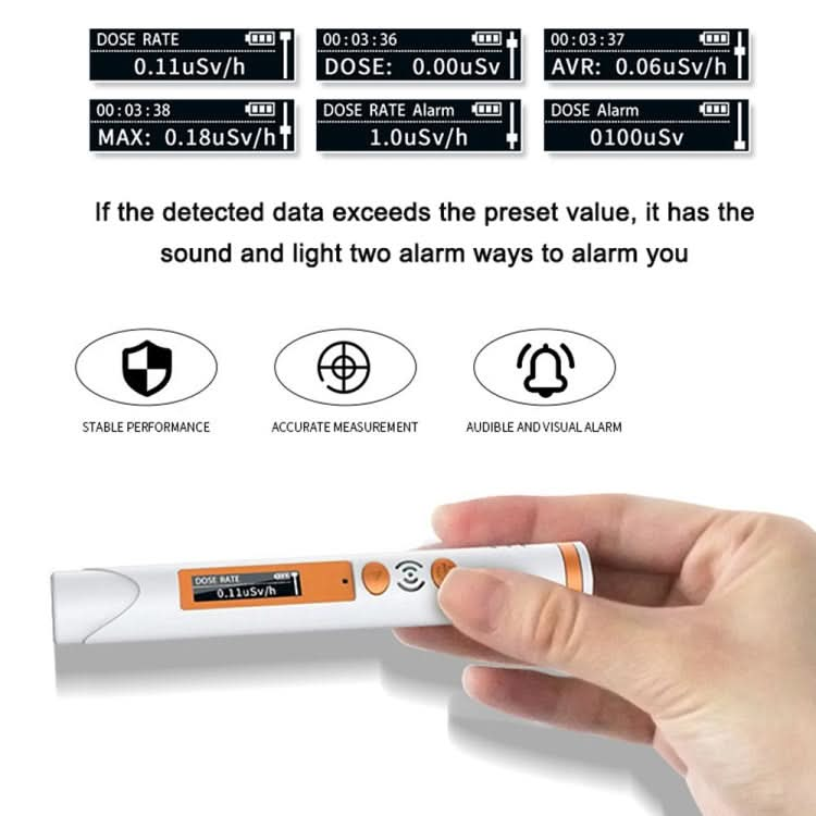 Pen Type Nuclear Radiation Detector Geiger Counter Sound Light Alarm Reluova