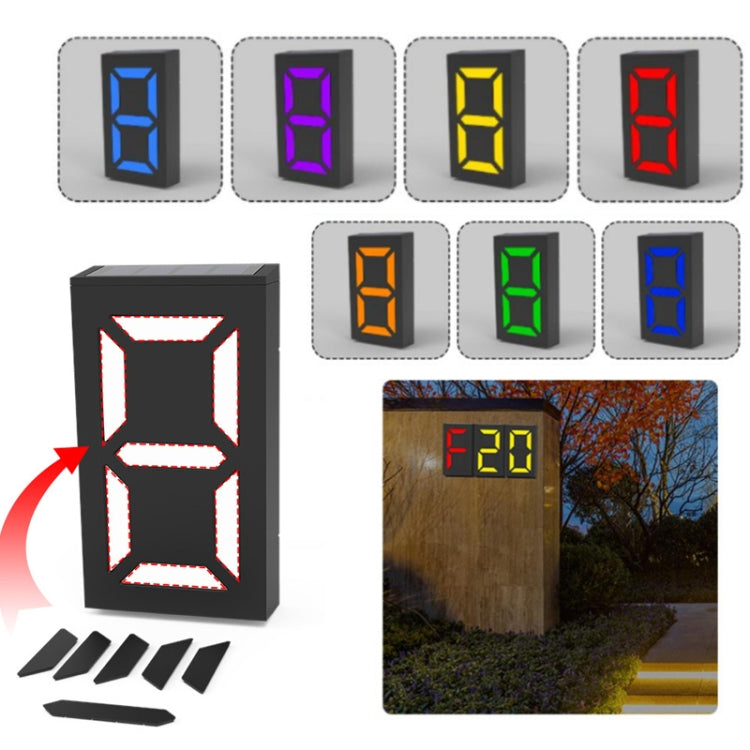 N766B  DIY Solar Number Doorplate Lamp Outdoor Waterproof Wall Lights