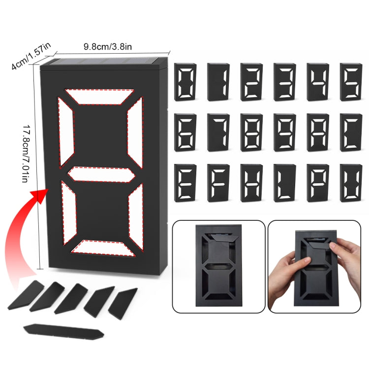 N766B  DIY Solar Number Doorplate Lamp Outdoor Waterproof Wall Lights