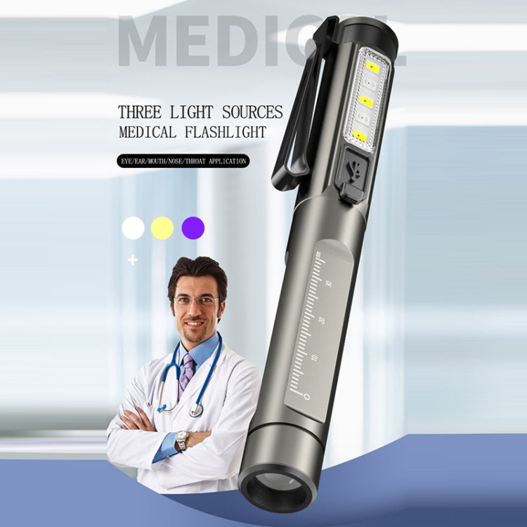 DT005 LED White + Yellow Pen Light Rechargeable Flashlight Doctor Nurse Pen Lighting My Store