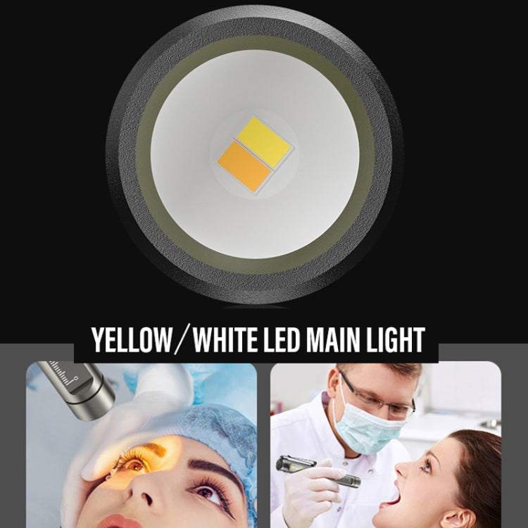 DT005 LED White + Yellow Pen Light Rechargeable Flashlight Doctor Nurse Pen Lighting My Store