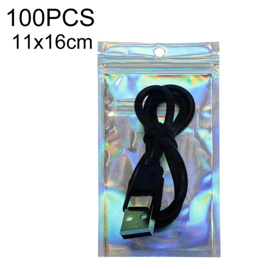 100PCS Laser Self-sealing Packaging Bag Data Line Aluminum Foil Plastic Bag , Size:, Series 1