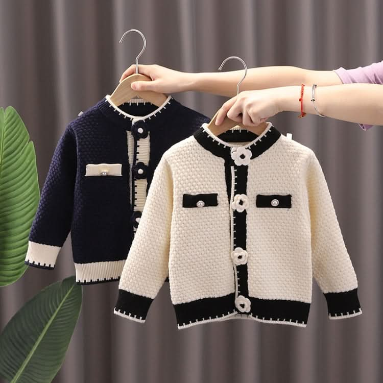 Girls Cardigan Autumn Winter Knitted Sweater Camellia Jacket Reluova