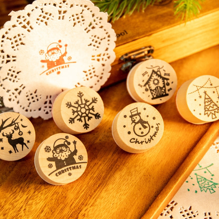 Christmas Snowflake Deer Wooden DIY Stamp Set My Store