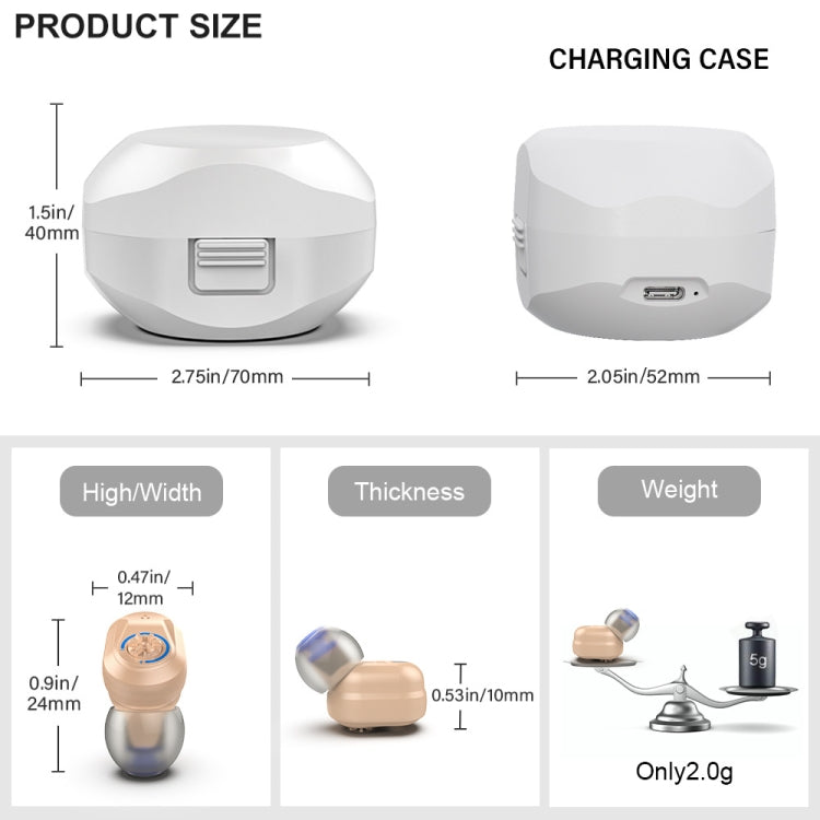 Z-127C TWS Charging Hearing Aid Sound Amplifier Auxiliary Listener