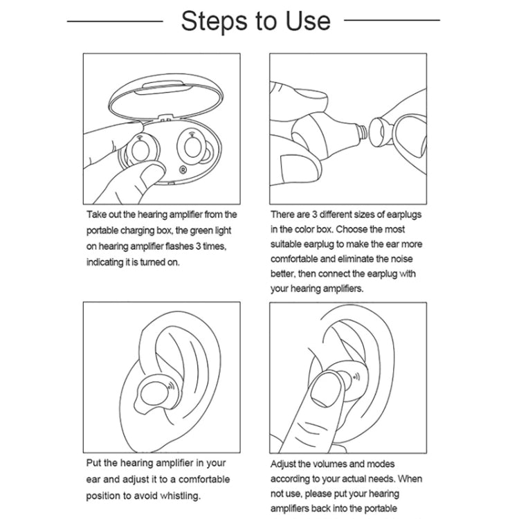 Z-300 TWS Rechargeable Sound Amplifier Deaf Hearing Aids Reluova