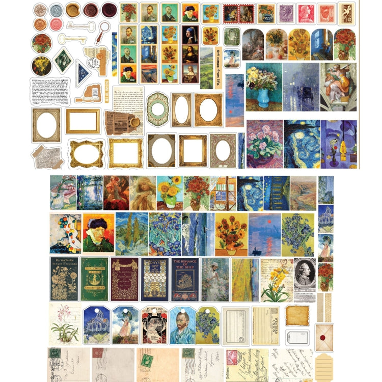 276 In 1  Vintage Oil Painting Handbook Material  Kit Sticker Collage Set