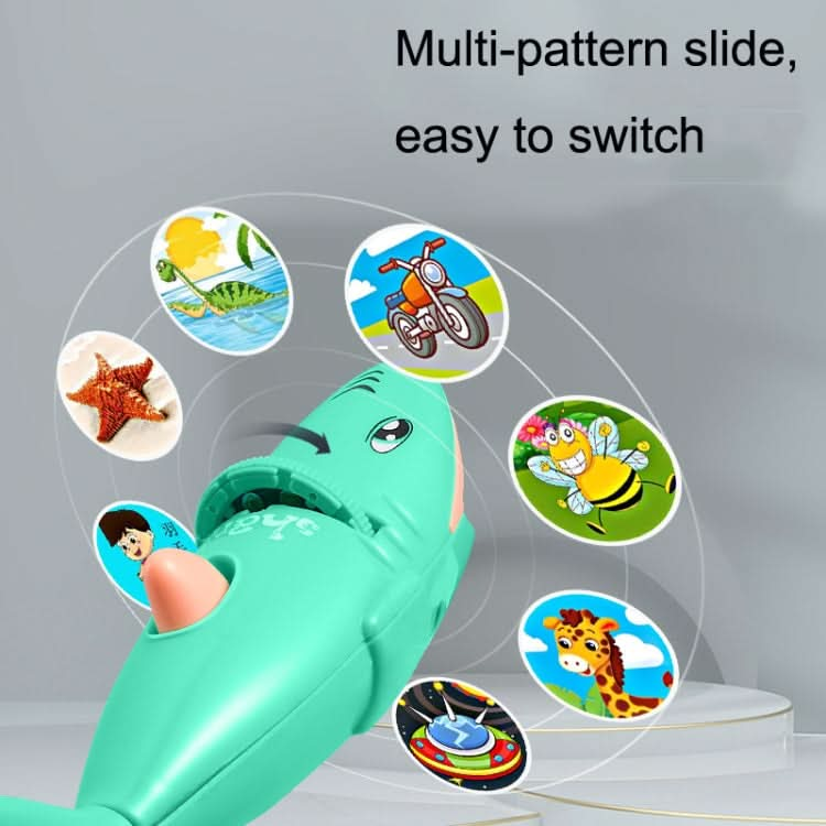 Children Early Education Luminous Projector Flashlight Story Machine With 8 Cards (Green) Reluova