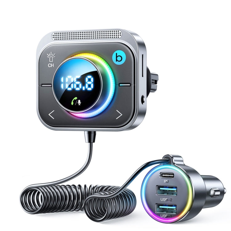 Joyroom JR-CL18 Car Charger Vehicle Bluetooth Transmitter Comes With Spring Line