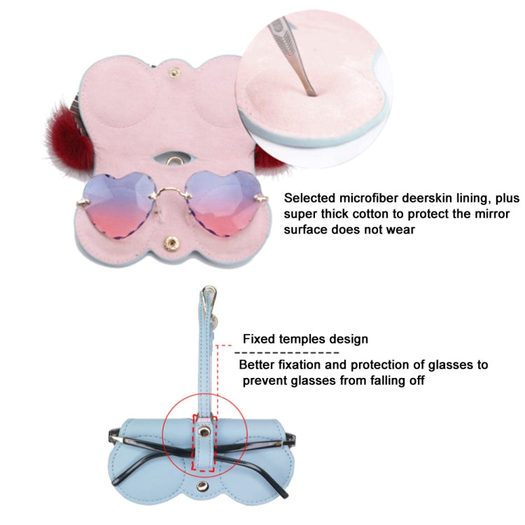 Cute Quirky PU Sunglasses Case Portable Glasses Bag with Hanging Buckle Reluova