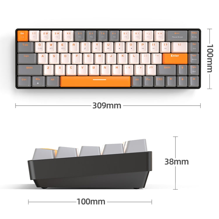 ZIYOU LANG K68 68 Keys Bluetooth Wireless Dual Model Mechanical Keyboard, Style: