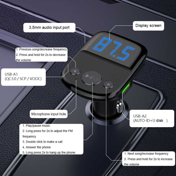 LDNIO C706Q QC3.0+AUTO-ID Car Bluetooth FM Music Digital Display Car Charger ÎҵÄÉ̵ê