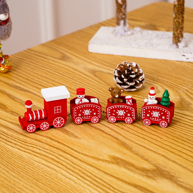 Christmas Decoration Wooden Train Kindergarten Christmas Festival Gift My Store