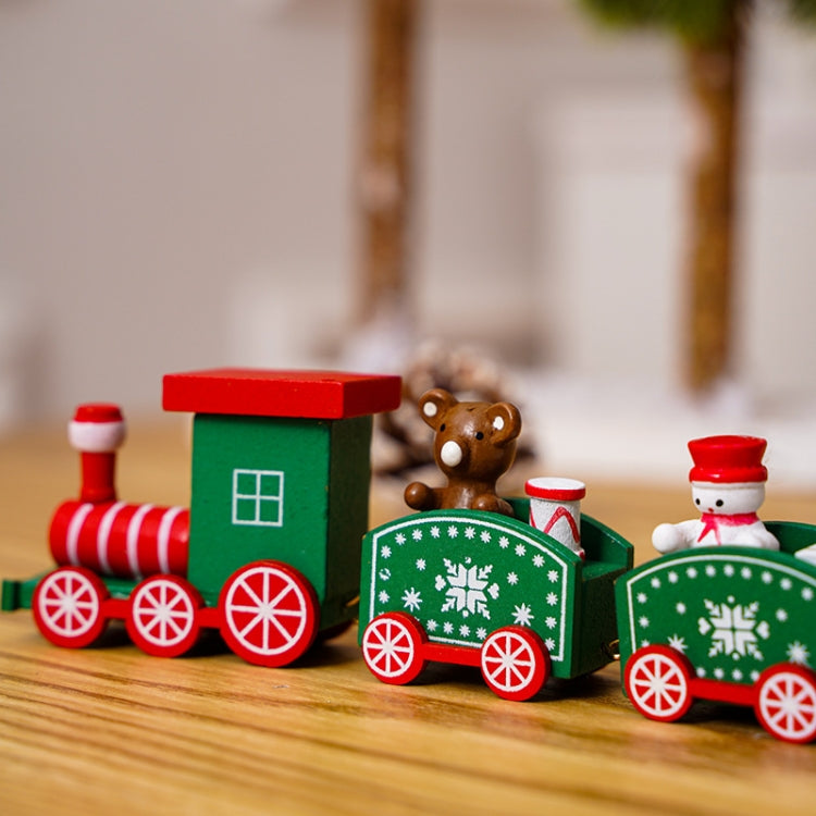 Christmas Decoration Wooden Train Kindergarten Christmas Festival Gift