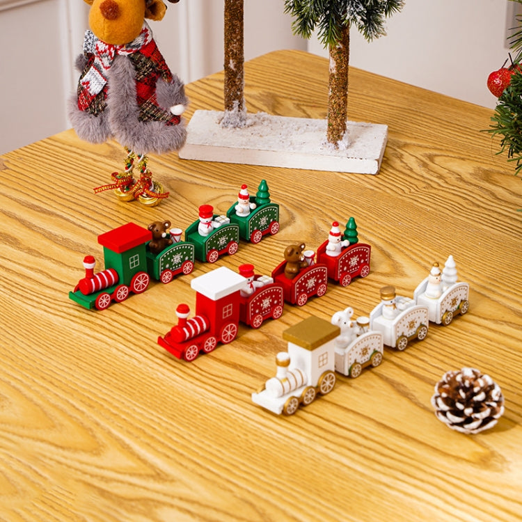 Christmas Decoration Wooden Train Kindergarten Christmas Festival Gift