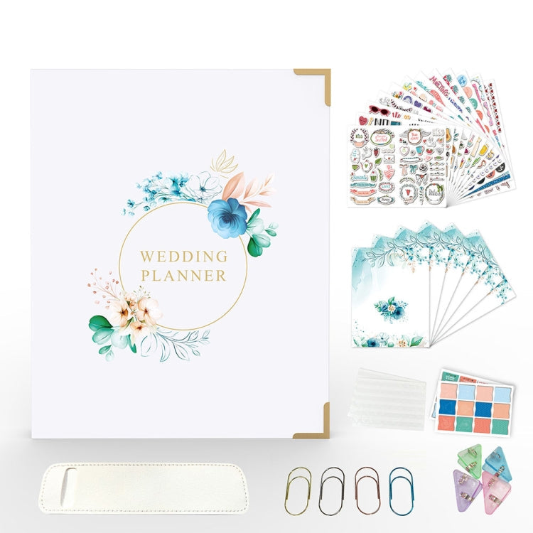 Hardcover Wedding Planner + Stickers + Clips Set Wedding Planning Materials My Store