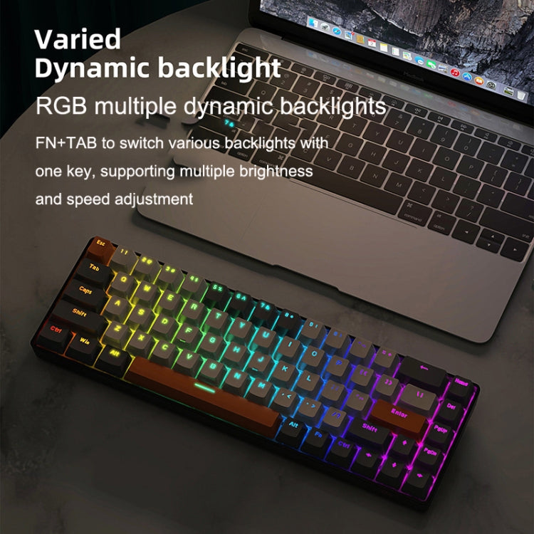 ZIYOU LANG T8 68 Keys RGB Gaming Mechanical Keyboard, Cable Length: 1.5m, Style: