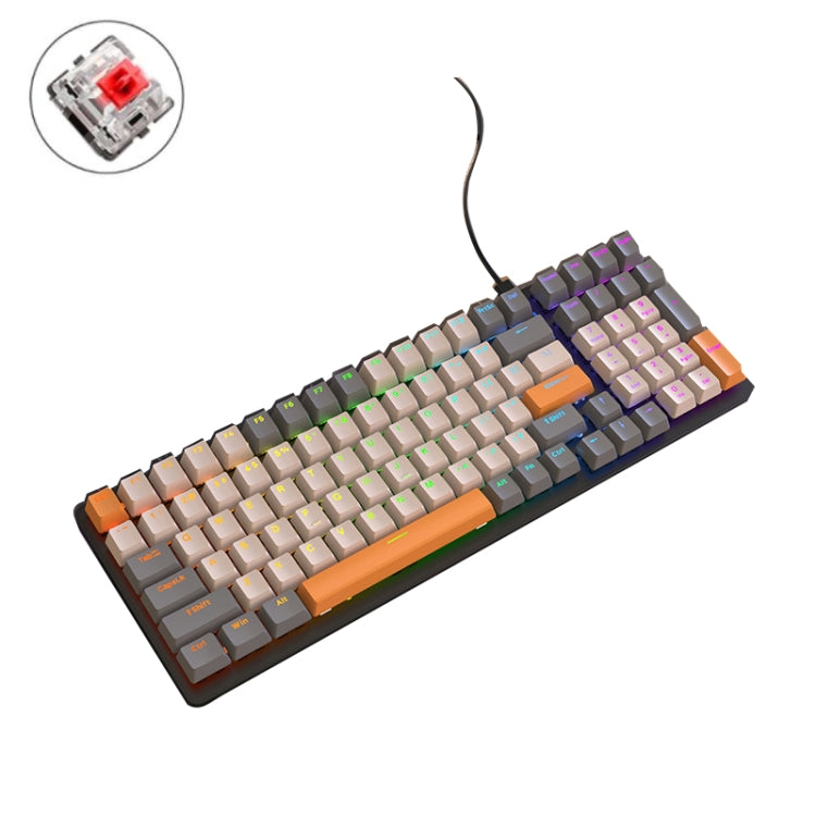 ZIYOU LANG  K3 100 Keys Game Glowing Wired Mechanical Keyboard, Cable Length: 1.5m, Style: