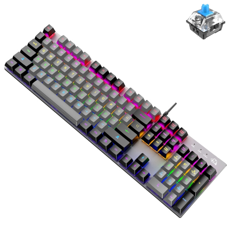 ZIYOU LANG K1 104 Keys Office Punk Glowing Color Matching Wired Keyboard, Cable Length: 1.5m