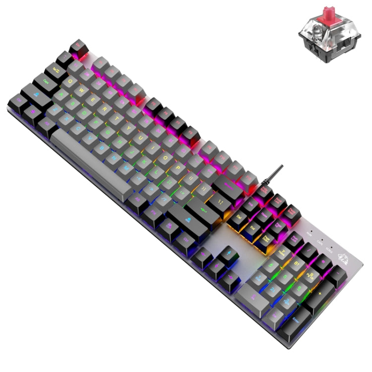 ZIYOU LANG K1 104 Keys Office Punk Glowing Color Matching Wired Keyboard, Cable Length: 1.5m