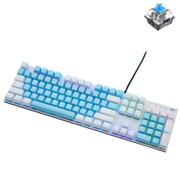 ZIYOU LANG K1 104 Keys Office Punk Glowing Color Matching Wired Keyboard, Cable Length: 1.5m My Store