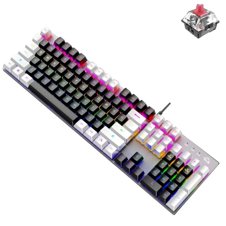 ZIYOU LANG K1 104 Keys Office Punk Glowing Color Matching Wired Keyboard, Cable Length: 1.5m