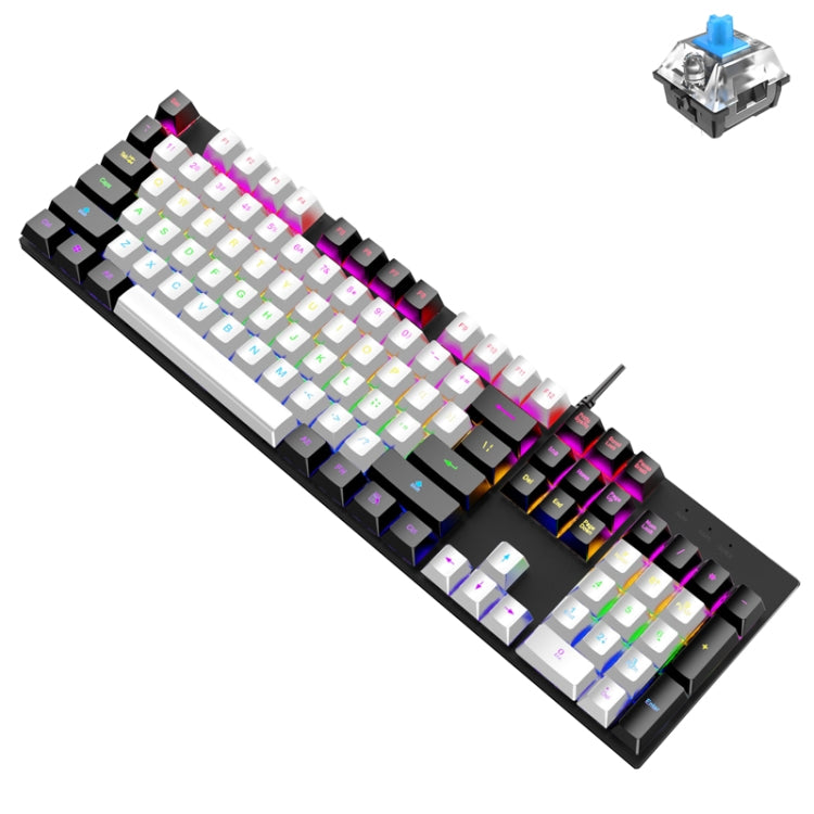 ZIYOU LANG K1 104 Keys Office Punk Glowing Color Matching Wired Keyboard, Cable Length: 1.5m My Store