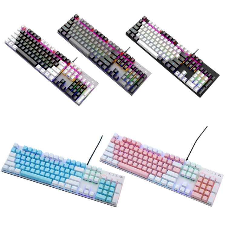 ZIYOU LANG K1 104 Keys Office Punk Glowing Color Matching Wired Keyboard, Cable Length: 1.5m