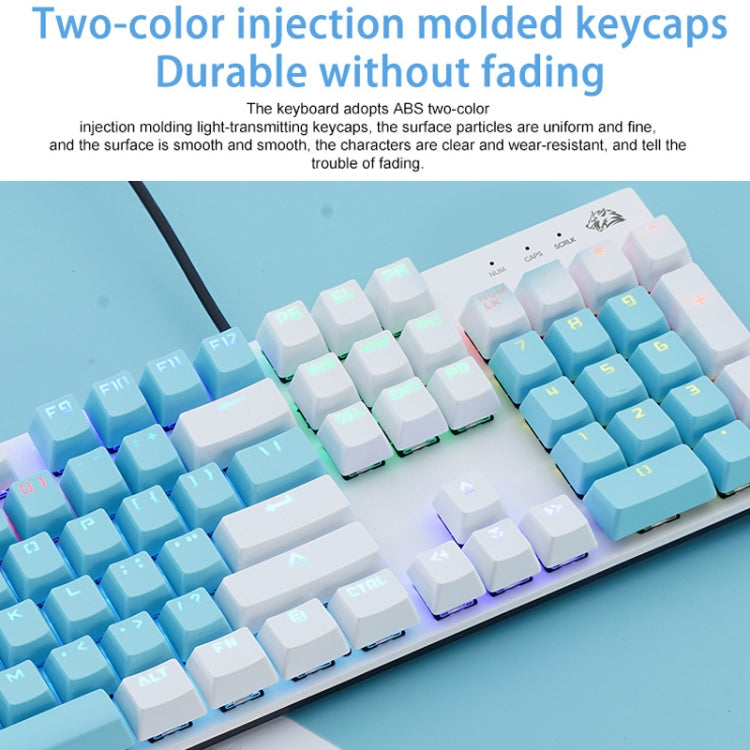 ZIYOU LANG K1 104 Keys Office Punk Glowing Color Matching Wired Keyboard, Cable Length: 1.5m My Store