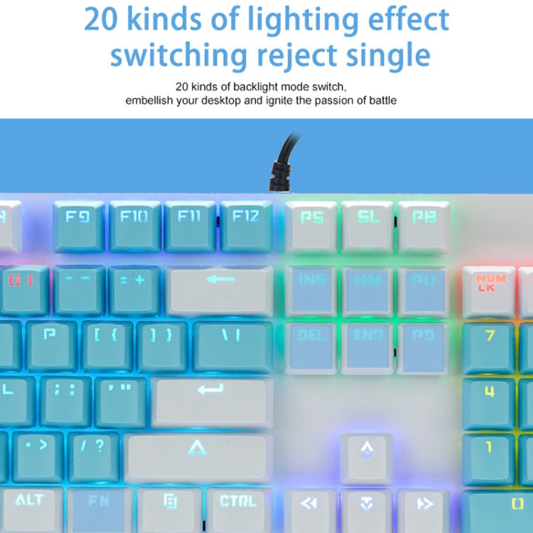 ZIYOU LANG K1 104 Keys Office Punk Glowing Color Matching Wired Keyboard, Cable Length: 1.5m