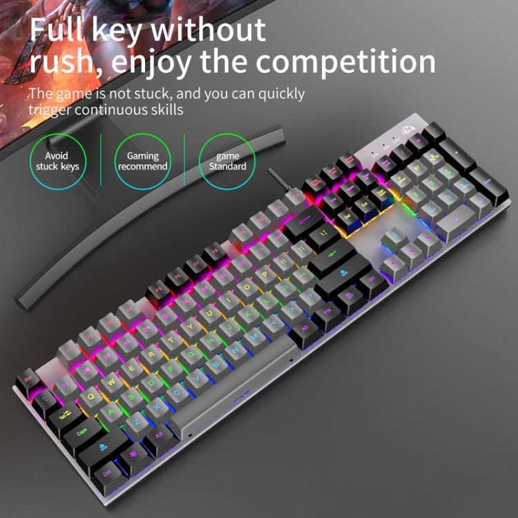 ZIYOU LANG K1 104 Keys Office Punk Glowing Color Matching Wired Keyboard, Cable Length: 1.5m