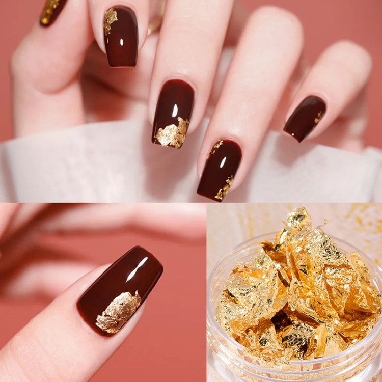 10 PCS K Gold Tin Foil Nail Decoration Nail Polish Adhesive Sticker