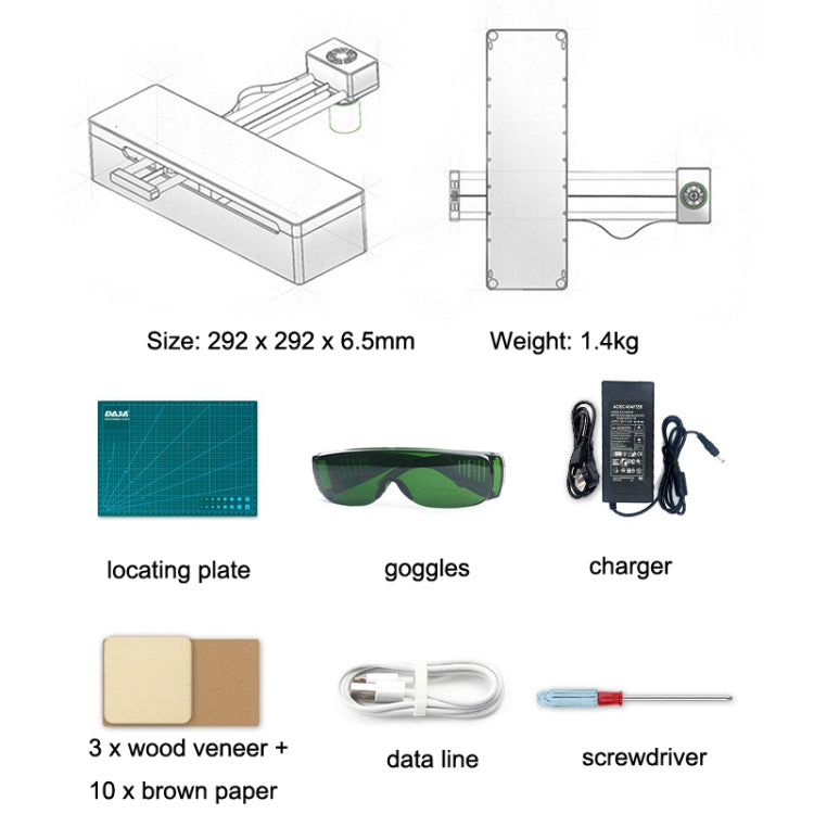 Laser Carvings Mini Marking Machine Can Cut Wood Board Paper Leather, US Plug