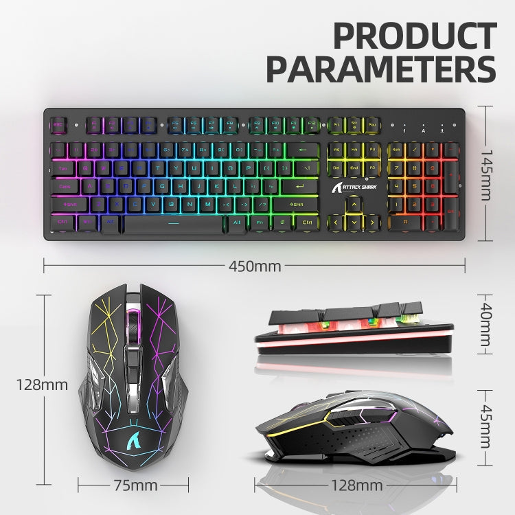 Attack Shark T3RGB RGB Luminous Wireless Keyboard And Mouse Set My Store