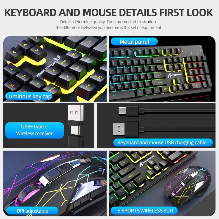 Attack Shark T3RGB RGB Luminous Wireless Keyboard And Mouse Set My Store