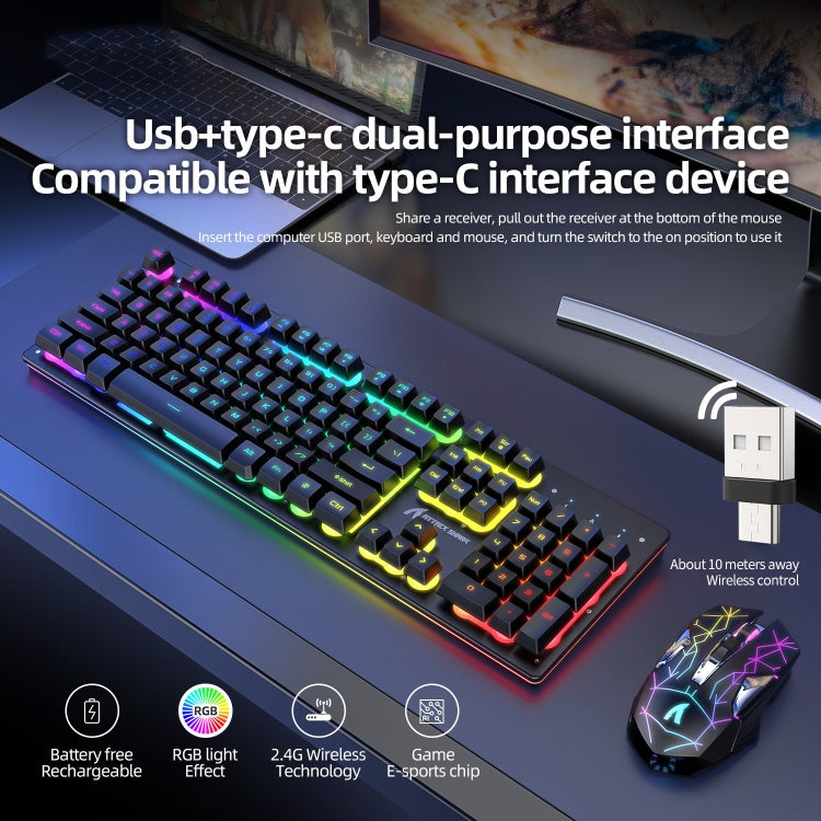 Attack Shark T3RGB RGB Luminous Wireless Keyboard And Mouse Set My Store