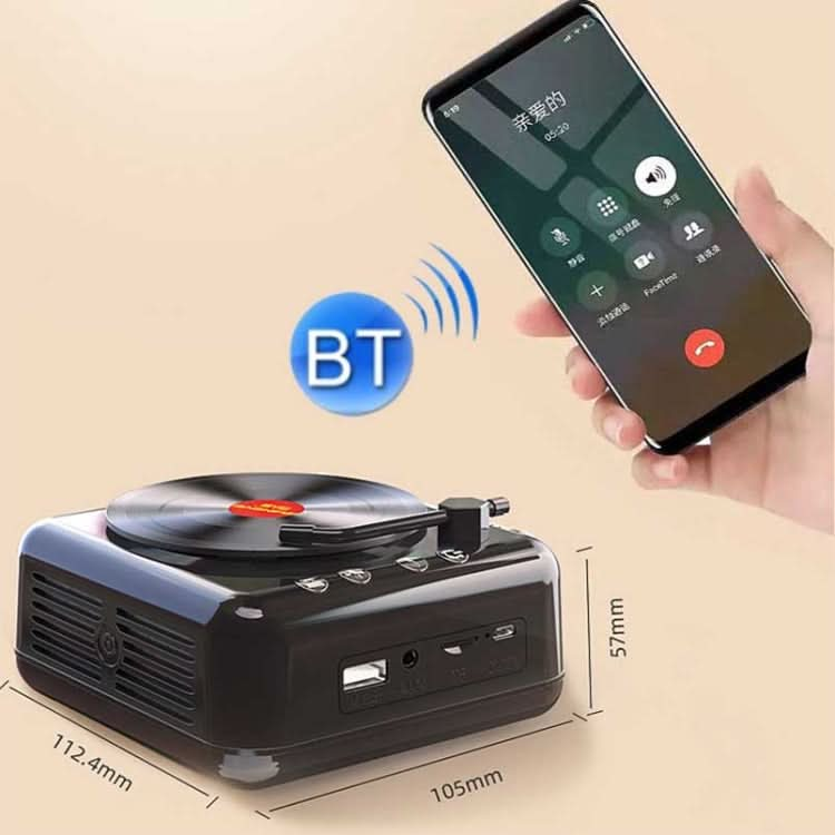 H3 Retro Vinyl Record Player Shape Mini Bluetooth Speaker