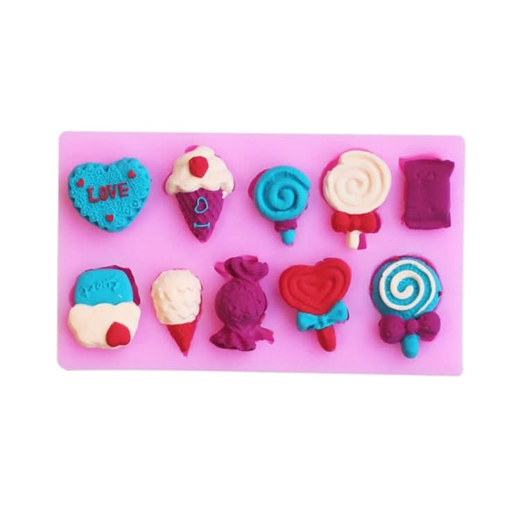 G114 Candy Lollipop Ice Cream Shape Silicone Mold Chocolate Biscuits Cake Decoration - Reluova